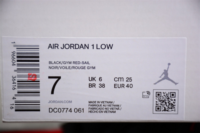 air jordan 1 low bred sail dc0774-061