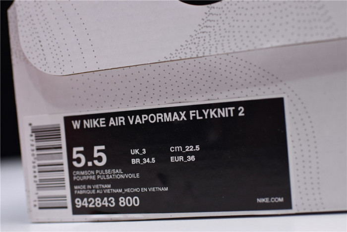 nike womens vapormax flyknit 2.0 crimson pulse 942843-800