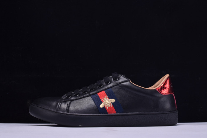 g*u*i ace embroidered low-top sneaker black with bee mens 431942-a38g0