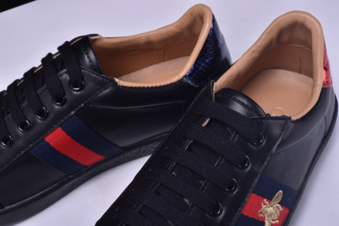 g*u*i ace embroidered low-top sneaker black with bee mens 431942-a38g0