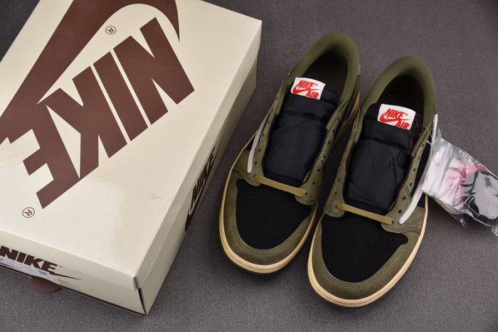 travis scott x air jordan 1 low og “black olive” dm7866-002