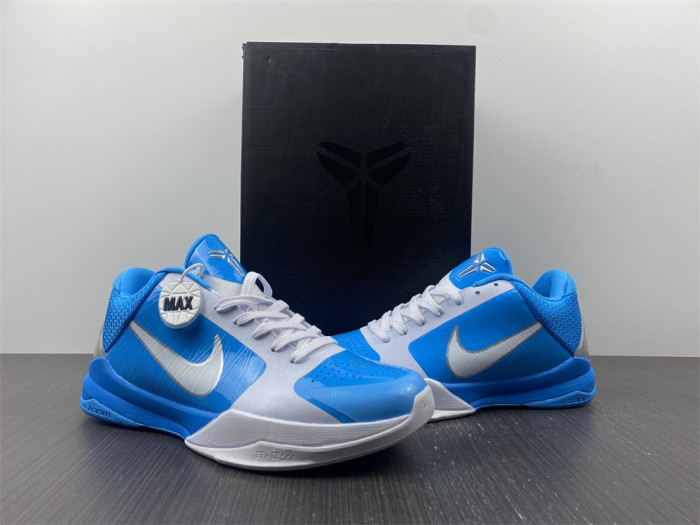 nike zoom kobe 5 blue grey white metallic sliver 407710-102