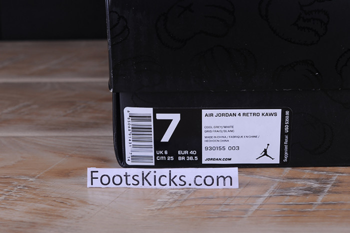 nike air jordan 4 retro kaws cool grey 930155 003